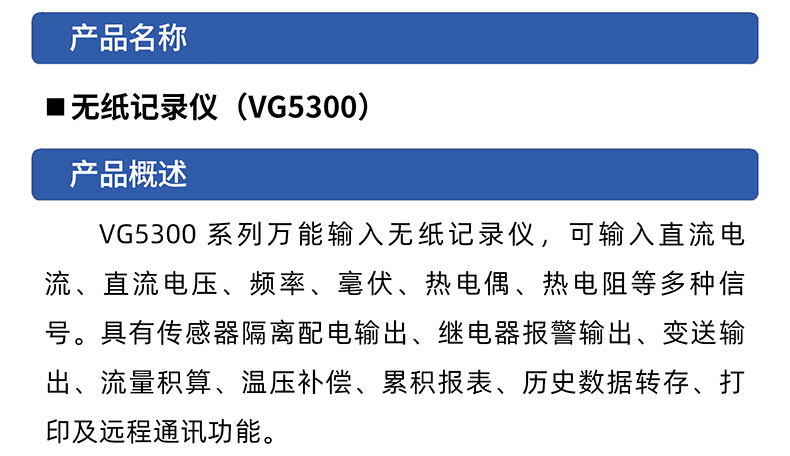 威格無紙記錄儀（VG5300）無紙萬能輸入，廠家直銷，品質(zhì)保障插圖1